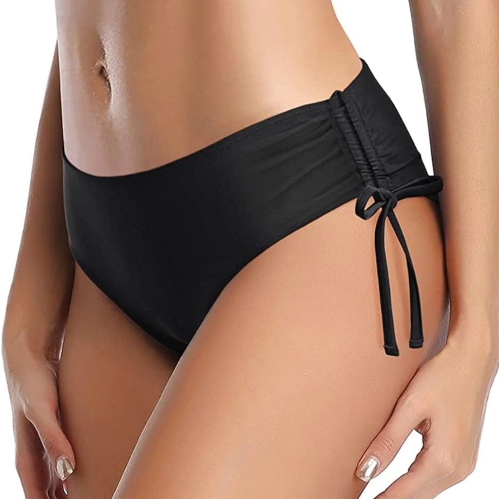 💦Bikini Bottoms Side Tie Adjustable Bathing Suit Full Coverage Swim💦 ~Large NWT